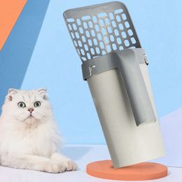 Cat Litter Sifter Scoop Scooper Cat Litter Box Phel avec porte-sacs Conteneur de déchets Contaiteur Kitty Toilet Clean outils