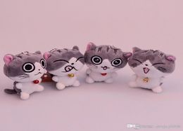 Cats Meow Meow Cheese Cat Fagus Toys Cartoon Cat Animals 8cm 10 cm para niños Regalo de Navidad Home Dic Key Chain4131534