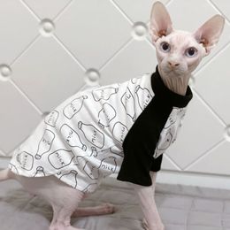 Cat ostumes Hairless cat clothes pet Apparel Devon Rex white cotton T-shirt outfit stuff lothes for Sphynx Sphinx lothing 220908