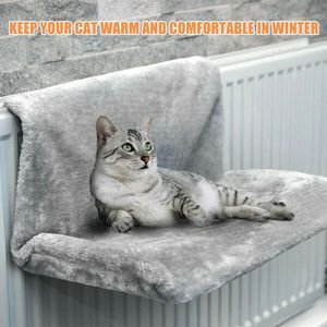 Chat Animal de compagnie suspendu luxe radiateur lit chaud polaire panier berceau hamac métal fer cadre pour animaux chiens chats accessoires 240226