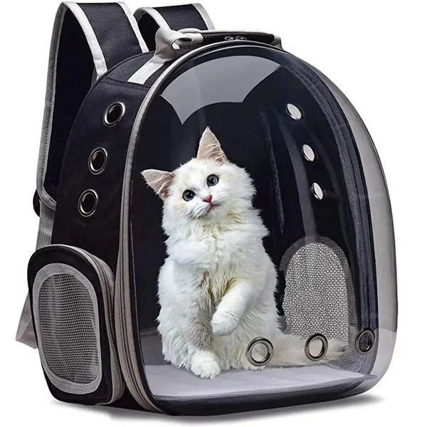 Mochila para mascotas de gato, cápsula transparente, mochila para mascotas con burbujas, Animal pequeño, cachorro, gatito, pájaro, mascota transpirable para viajes 240318