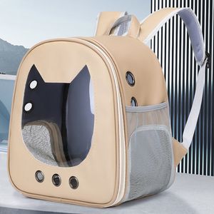 Cat s Crates Houses Bag PU Mochila de viaje portátil al aire libre para perros pequeños Transpirable transparente Llevar Hombro Suministros para mascotas 230222