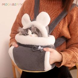 Cajas para gatos Casas Bolsa para mascotas Pequeño Gato Perros Mochila Invierno Cálido Suave Felpa Carring Mascotas Jaula Caminar Viaje al aire libre Gatito Colgante Bolsa de pecho 231208