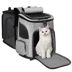 Caixas de gato casas suprimentos para animais de estimação para fora filhote de cachorro mochila expansível pet saco grande capacidade respirável portátil gato mochila dobrável saco de cão 231212