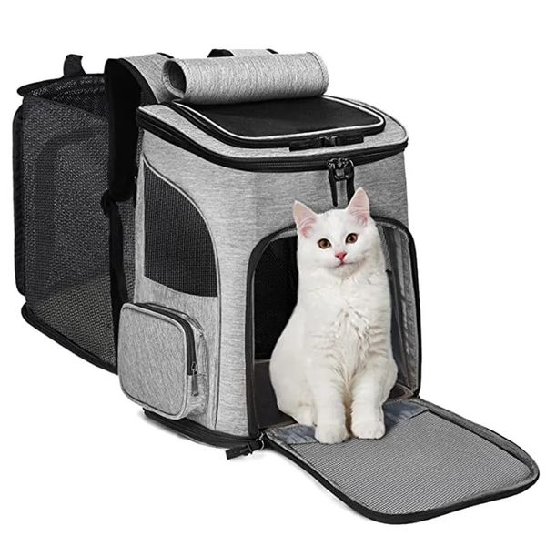 Cat s Crates Houses Fournitures pour animaux de compagnie Out Puppy Sac à dos Extensible Pet Bag Grande Capacité Respirant Portable Cat Sac à dos Pliable Dog Bag 231216