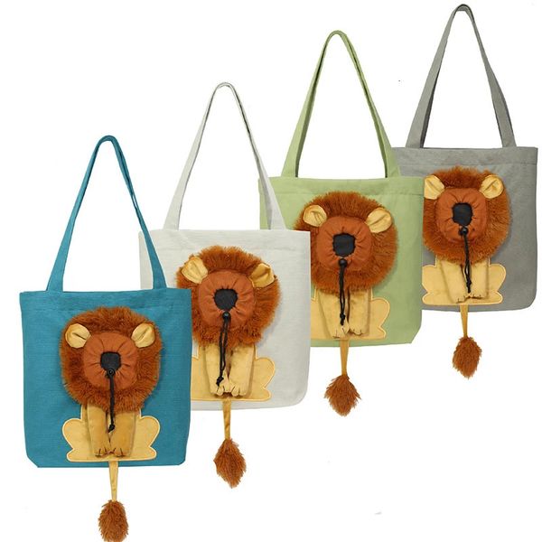 Cat s Crates Houses Soft Pet s Lion Design Portable Sac Respirant Chat Chien Sacs Sortants Voyage Animaux Sac À Main avec Fermetures À Glissière De Sécurité 231208