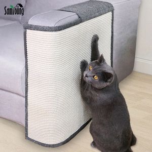 Almohadilla de tablero rascador para gatos, juguete de sisal para gatos, sofá, Protector de muebles, entrenamiento de garra de gato, poste rascador para gatos, almohadilla para patas con uñas invisibles 240103