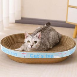 Cat Scratcher Cat Rish Pad Bed Bed Nido ovalado Cat Board de rasguño Camino de gato Capas para muebles Protector de alfombra