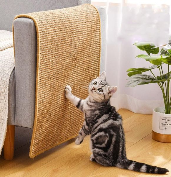 Cat Scratcher Sisal Mat Board Scratch pour les ongles aiguise Scraper Cats Tree Toys Cat Chaise Table Sofa Mathes Meubles Protector2478824