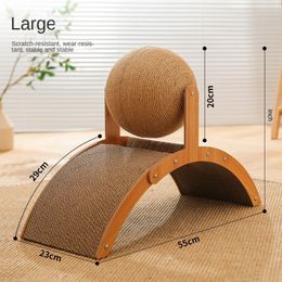 Planche à gratter pour chat, jouet en bois pour chat, boule de préhension, griffe enveloppée à la main, épée, corde de chanvre, cadre d'escalade pour chat, fournitures pour animaux de compagnie 240301