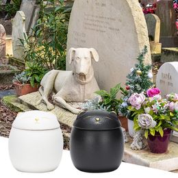 Katvorm Pet Ceramic Canister Memorial Urn SEAL POT KINNENKESKEKET PORDELAIN JAR ASHES opslagplaatsing Begrafenishouder 231222