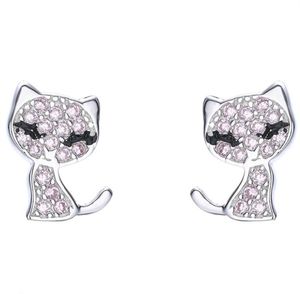 Katvorm Shining Stud Earring 925 Sterling Silver CZ Diamond vrouwen bruiloft sieraden oorbellen met doos zomercadeau33431245761