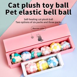 Pelota chirriante para gatos, juguete para perros, campana de lana, juguete para gatos, juguete interactivo colorido, caja de regalo que contiene suministros para mascotas, accesorios para gatos