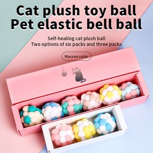 Cat Squeaky Ball Toy Dog Toy Wool Bell Tease Cat Toy Kleurrijk interactief speelgoed Geschenkdoos met dierbenodigdheden Kattenaccessoires