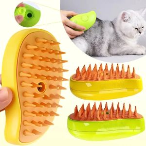 Brosse à vapeur pour chat 3 en 1, brosse à vapeur pour chien, Spray électrique, brosses à poils de chat pour Massage, peigne de toilettage pour animaux de compagnie, peignes d'épilation