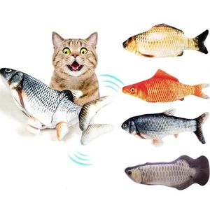 Cat Supplies Wagging Catnip Toy Fish Dancing Moving Floppy Fishes Cats Playmate USB Charging Simulation Electronic Pets Toys198p