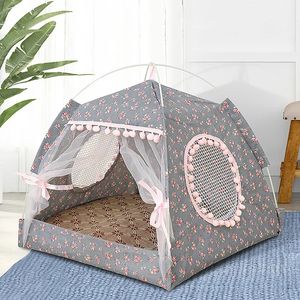 Cat Tent Bed Pet Products De algemene tipi gesloten gezellige hangmat met vloeren Cat House Pet Small Dog House Accessories Products