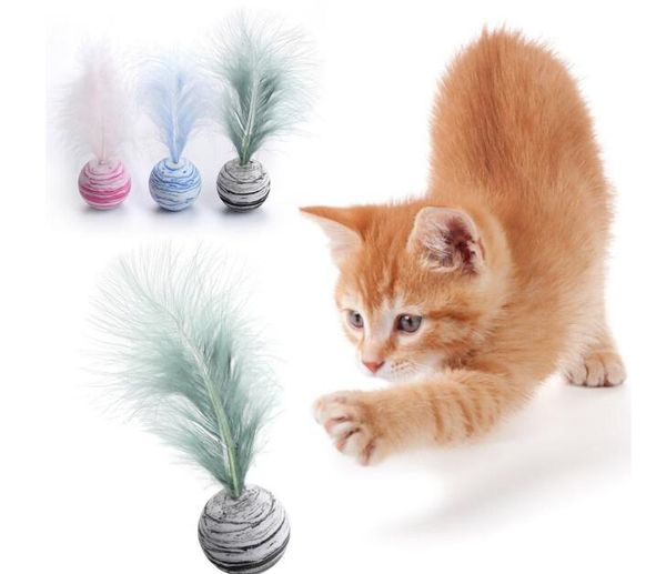 Jouet pour chat Plus plume EVA matériel balle en mousse légère lancer jouet étoile Texture balle jouet pour animal de compagnie GC642