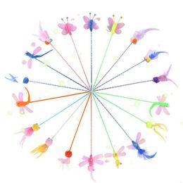 Jouets pour chats 1 PC Colorf Sounding Dragonfly Feather Tickle Rod Teaser Interactive Training Pet Fun Supplies 5492 Q2 Drop Delivery Home Ga Dh9Y8