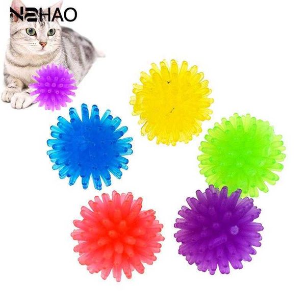 10 pcs Chat Jouets Drôle Hérisson Balle Chat Jouets Creative Coloré Stretch Balle En Plastique Interactive Chat Doux Spiky Chat Jouet Pet Fournitures G230520