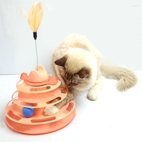 Chat jouets 1Pc drôle jouet quatre couches platine printemps bâton espace tour platines interactives pour chaton animal produit 2023