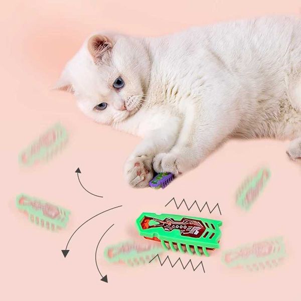 Juguetes 1pc Cat New Funny Interactive Colorful Robotic Insect Cat Toys Electronic Mouse Worm Play With Cat Pet Supplies Good Things G230520