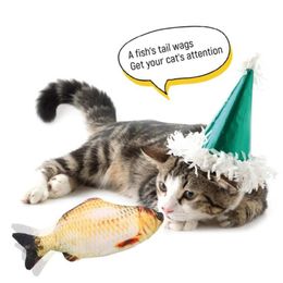 Jouets pour chats 28CM, jouet électronique pour animaux de compagnie, chargement USB, Simulation 3D de poisson pour chien, animal à mâcher, jeu à mordre, Supplie2430