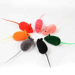 Cat Toys 2pcs False Mouse Toy Pet Dog Colorful Pet With Sound Play Flocking Simulation Squeak Rat