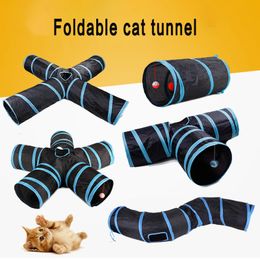 Juguetes para gatos 3/4/5-way Pet Cats Ringing Paper Runway Rolling Ground Chinchilla Toy Fun Drill Bucket Plegable Cat Passage Pet Supplies Cat Toy 230617