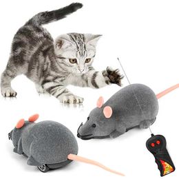 Speelgoed 3 kattenkleuren rc elektronische muizen kat speelgoed draadloos afstandsbediening structuur pluche muis grappige interactief rattenspeelgoed voor huisdier kitten katten g230520