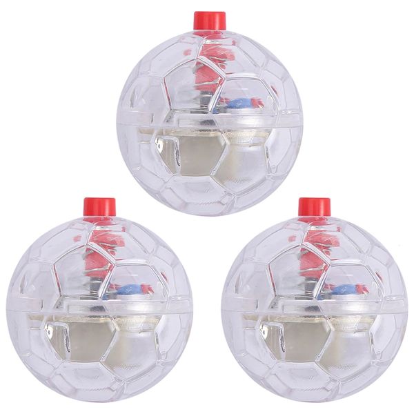 Jouets pour chats 3pcs forme de football LED balle clignotante toucher mouvement éclairer jouet pour animaux de compagnie cadeau jouer à piles intérieur extérieur en plastique transparent amusant 231011