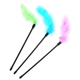 Cat Toys 3pcs/Set Pet Funny Stick Rod Interactive Bell Feather speelgoed voor kitten teaser Chaser Wand Supplies