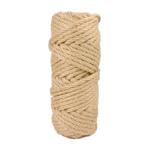 Juguetes para gatos 4/6 mm 50 m Rascador Poste Árbol Juguete Cuerda de yute natural Cordón ed Macrame Cuerda DIY Artesanía Decoración hecha a mano 208x