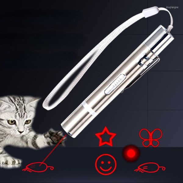 Juguetes para gatos 4mW Mascota Interactiva Mini USB Carga UV 3 en 1 Puntero láser Suministros de juguetes Luz Burlas Divertido Recargable