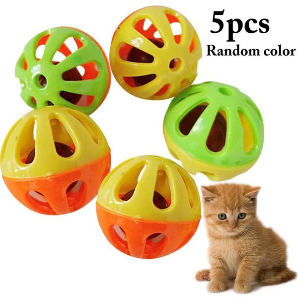 Jouets pour chat 5pcs 3.6cm Bell Toy Interactive Funny Plastic Jingle Ball Gatos Chase Pet Products