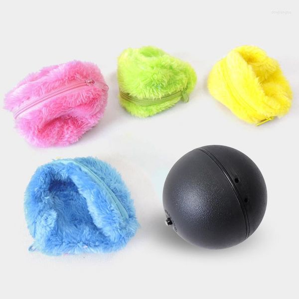 Cat Toys 5pcs/set Pet Magic Roller Ball Toy Automatic Plush Dog Electric Interactive