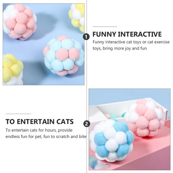 Jouets interactifs pour chat, 6 pièces, morsure de chaton, cloche à mâcher, balles molaires pour animaux de compagnie, 226p