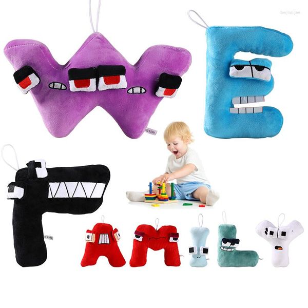 Juguetes de gato Alphabet Lore Plush Anime Doll Kawaii 26 Cartas inglesas Niños rellenos Iluminación Montessori Regalos de juguete