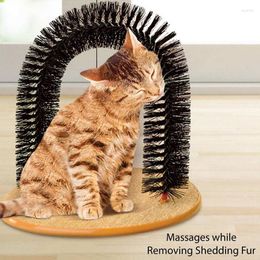 Cat Toys Arch Type Deur Massage Toy Pet Brush Borde Bru eenswagent Massager Krassende kussen voor haarkam met ronde basis