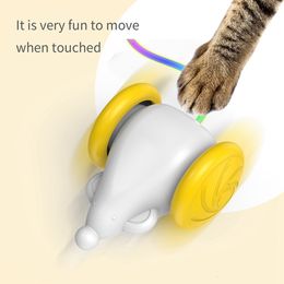 Juguetes para gatos Auto Interactivo Interior Simulación electrónica Ratón Gatitos Jugar bola Rata con luz LED Smart S HuntingToy 230309