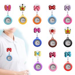 Cat Toys Bow Crown Clip Pocket horloges intrekbaar horloge voor studentengeschenken clip-on hangende raap verpleegster fob verpleegsters drop levering otvdu