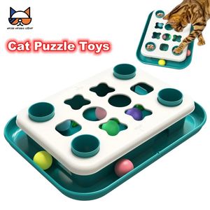 Jouets pour chats Puzzle pour chat Distributeur de nourriture lente avec des balles drôles Chats Traiter Jeu interactif Niveau 1-2 Boîte au trésor de stimulation mentale 231011