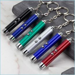 Cat Toys Cat Toys 2 In 1 Mini Keychain Laser Pointer Interactive Red Light LED LED Torch Training 4MW Chaser Fun Toy Pen Dro HomeIndustry DHD1B