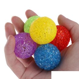 Cat Toys Cat Toys 5pcs/Pack Dog Ball Crystal Style Ingebouwde Bells Fun Interactive Pet Training Chew Toyscat Drop Lever HomeIndustry Dhrt5
