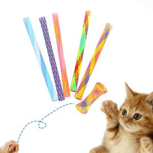 Katspeelgoed katspeelgoed kleurrijke veerslang kitten slijpen klauw telescopische veer kauwspeelgoed huisdier interactieve training jagen speelgoed huisdier benodigdheden g230520