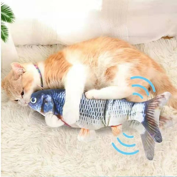 Cat Toys Cat Cargador USB Toy Fish Interactivo Disquete eléctrico Fish Cat toy Realistic Pet Cats Chew Bite Toys Suministros para mascotas Cats dog toy 230715