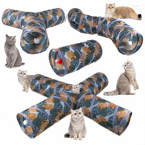 Chat Jouets Chats Tunnel Pliable Pet Kitty Formation Interactive Amusant Jouet Feuille Imprimer Ennuyé Chaton Jouer Tube