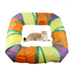 Juguetes para gatos Tubo de túnel para gatos Túneles para gatitos plegables en forma de L Juguete para interiores Aburrido Pet Peek Hole Hide-and-Seek