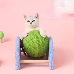 Kattenspeelgoed Kauwspeeltje Roterend Sisal Touw Huisdier Boom Met Bal Krabpaal Klimrek Trainning Apparaat