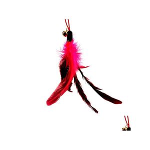 Cat Toys Chicken Feather speelgoed Plastic hanger Creative Funny Stick vervanging hoofd Pet Pet Supplies Drop Delivery Home Garden Dhnrg